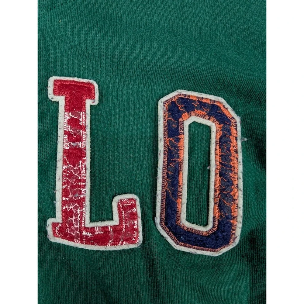 Polo Ralph Lauren Youth S Hoodie Green/Blue Button‎ Front Multicolor SpellOut